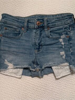 American Eagle | Distressed Denim Shorts with pocket detail | Size = 2